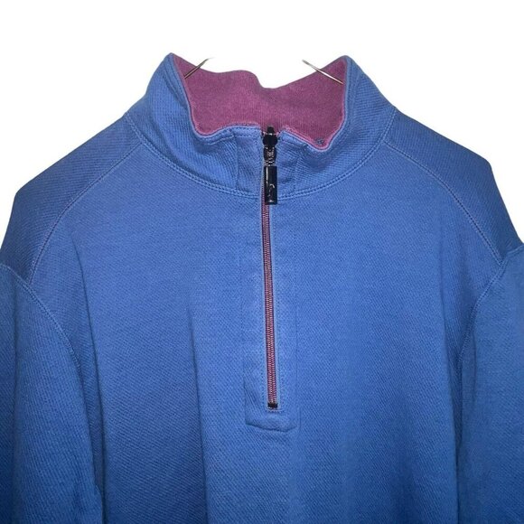 Tommy Bahama Flipshore Half Zip Reversible Coastline Heather MSRP $110 Men XL - Picture 2 of 11